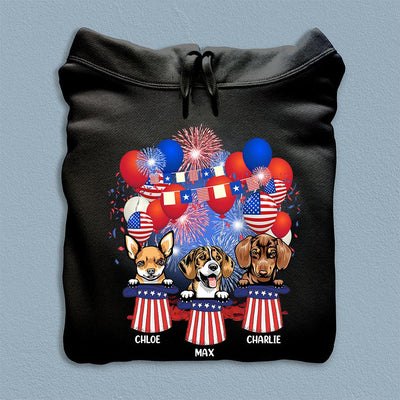 Happy 4th July Dog With Hat Dog Personalized T-shirt, US Independence Day Gift for Dog Lovers, Dog Dad, Dog Mom - TS035PS15 - BMGifts