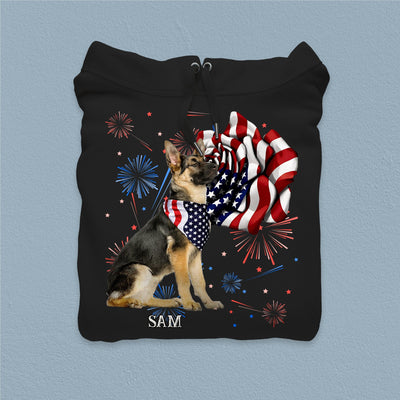 Flower with USA Flag Dog Personalized Shirt, Personalized Gift for Dog Lovers, Dog Dad, Dog Mom - TS204PS01 - BMGifts