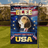 Happy 4th July Free & Full Of Glee Happy Birthday USA Dog Personalized Flag, US Independence Day Gift for Dog Lovers, Dog Mom, Dog Dad - GA017PS15 - BMGifts