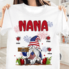 Happy 4th July Gnome With Ladybugs Grandma Personalized Shirt, US Independence Day Gift for Nana, Grandma, Grandmother, Grandparents - TS042PS14 - BMGifts