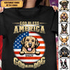 Happy 4th July God Bless America Dog Personalized T-shirt, US Independence Day Gift for Dog Lovers, Dog Dad, Dog Mom - TS061PS15 - BMGifts