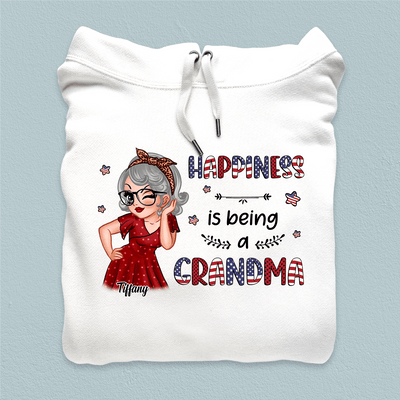 Happy 4th July Happiness Is Being A Grandma Grandma Personalized Shirt, US Independence Day Gift for Nana, Grandma, Grandmother, Grandparents - TS936PS01 - BMGifts