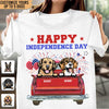 Happy 4th July Happy Independence Day Dog Personalized T-shirt, US Independence Day Gift for Dog Lovers, Dog Dad, Dog Mom - TS034PS15 - BMGifts