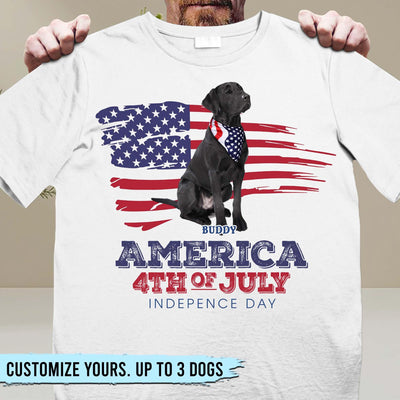 Happy 4th July Let's Celebrate The 4th Of July Dog Personalized Shirt, US Independence Day Gift for Dog Lovers, Dog Dad, Dog Mom - TS963PS01 - BMGifts