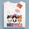 Happy 4th July Meowica Firework Cat Personalized Shirt, US Independence Day Gift for Cat Lovers, Cat Mom, Cat Dad - TSA77PS02 - BMGifts