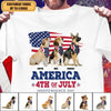 Happy 4th July The 4th Of July Dog Personalized Shirt, US Independence Day Gift for Dog Lovers, Dog Dad, Dog Mom - TS962PS01 - BMGifts