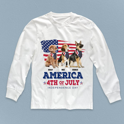 Happy 4th July The 4th Of July Dog Personalized Shirt, US Independence Day Gift for Dog Lovers, Dog Dad, Dog Mom - TS962PS01 - BMGifts