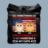 Happy 4th July Three Things You Don't Mess With My Family Cat Personalized T-shirt, US Independence Day Gift for Cat Lovers, Cat Dad, Cat Mom - TS044PS15 - BMGifts