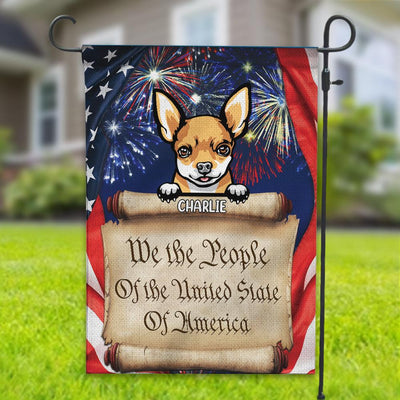 Happy 4th July We The People Of The United State Of America Dog Personalized Flag, US Independence Day Gift for Dog Lovers, Dog Mom, Dog Dad - GA019PS15 - BMGifts