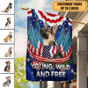 Happy 4th July Young Wild And Free Dog Personalized Flag, US Independence Day Gift for Dog Lovers, Dog Mom, Dog Dad - GA018PS15 - BMGifts
