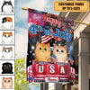 Happy 4th Of July Cat Personalized Flag, US Independence Day Gift for for Cat Lovers, Cat Mom, Cat Dad - GA005PS14 - BMGifts