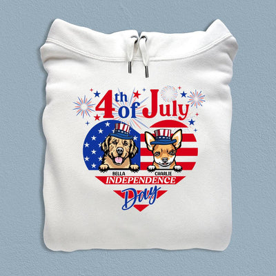 Happy 4th Of July Independence Day Dog Personalized T-shirt, US Independence Day Gift for Dog Lovers, Dog Dad, Dog Mom - TS062PS15 - BMGifts