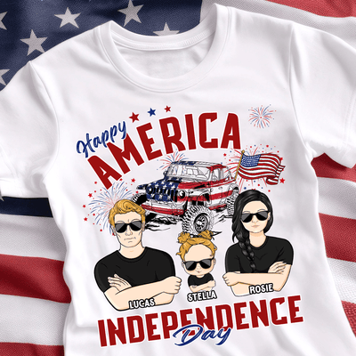 Happy America Independence Day Family Personalized Shirt, US Independence Day Gift for Couples, Husband, Wife, Parents, Lovers - TSB10PS02 - BMGifts