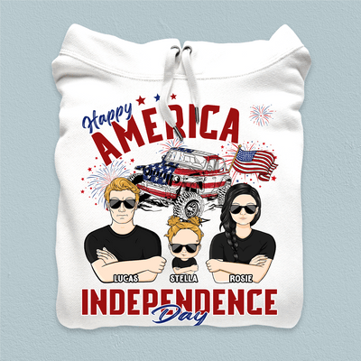 Happy America Independence Day Family Personalized Shirt, US Independence Day Gift for Couples, Husband, Wife, Parents, Lovers - TSB10PS02 - BMGifts