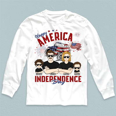 Happy America Independence Day Family Personalized Shirt, US Independence Day Gift for Couples, Husband, Wife, Parents, Lovers - TSB10PS02 - BMGifts