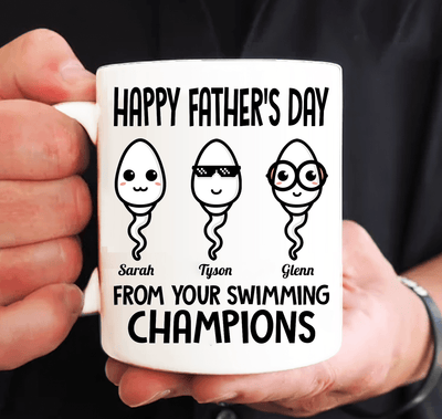 Happy Father's Day From Your Swimming Champion Father Personalized Mug, Father’s Day Gift for Dad, Papa, Parents, Father, Grandfather - MG127PS02 - BMGifts