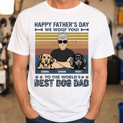 Happy Father's Day To The World's Best Dog Dad Dog Personalized Shirt, Father’s Day Gift for Dog Lovers, Dog Dad, Dog Mom - TSA69PS02 - BMGifts