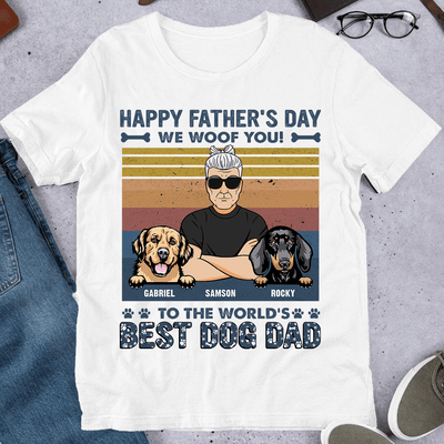 Happy Father's Day To The World's Best Dog Dad Dog Personalized Shirt, Father’s Day Gift for Dog Lovers, Dog Dad, Dog Mom - TSA69PS02 - BMGifts