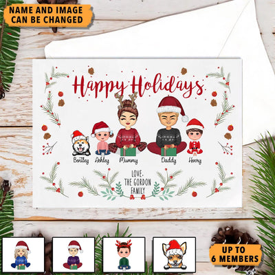 Happy Holliday Family Personalized Postcard, Christmas Gift for Couples, Husband, Wife, Parents, Lovers - PO011PS02 - BMGifts
