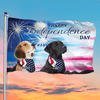 Happy Independence Day Dog Personalized Flag, US Independence Day Gift for Dog Lovers, Dog Dad, Dog Mom - GA011PS14 - BMGifts