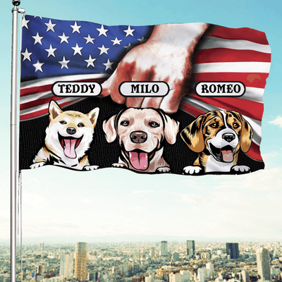 Happy Independence Day Dog Personalized Flag, US Independence Day Gift for Dog Lovers, Dog Dad, Dog Mom - GA012PS14 - BMGifts