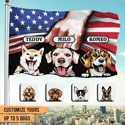 Happy Independence Day Dog Personalized Flag, US Independence Day Gift for Dog Lovers, Dog Dad, Dog Mom - GA012PS14 - BMGifts