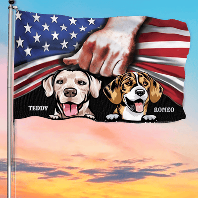 Happy Independence Day Dog Personalized Flag, US Independence Day Gift for Dog Lovers, Dog Dad, Dog Mom - GA012PS14 - BMGifts