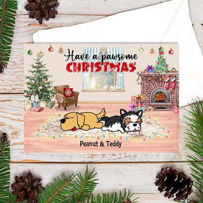 Have A Pawsome Christmas Personalized Dog Postcard, Christmas Gift for Dog Lovers, Dog Dad, Dog Mom - PO006PS01 - BMGifts