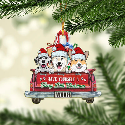 Have Yourself Furry Little Christmas Dog Personalized Custom Shaped Ornament, Christmas Gift for Dog Lovers, Dog Dad, Dog Mom - WO007PS01 - BMGifts