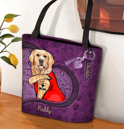 Heart Shape Dog Personalized All Over Tote Bag, Personalized Gift for Dog Lovers, Dog Dad, Dog Mom - TO211PS02 - BMGifts