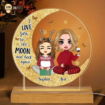 I Love You To The Moon And Back Again Grandma Personalized Plaque LED Night Light, Christmas Gift for Nana, Grandma, Grandmother, Grandparents - LP004PS02 - BMGifts