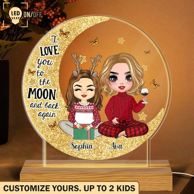 I Love You To The Moon And Back Again Grandma Personalized Plaque LED Night Light, Christmas Gift for Nana, Grandma, Grandmother, Grandparents - LP004PS02 - BMGifts