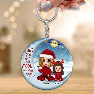 I Love You To The Moon And Back Grandma Personalized Acrylic Keychain, Christmas Gift for Nana, Grandma, Grandmother, Grandparents - AK005PS01 - BMGifts