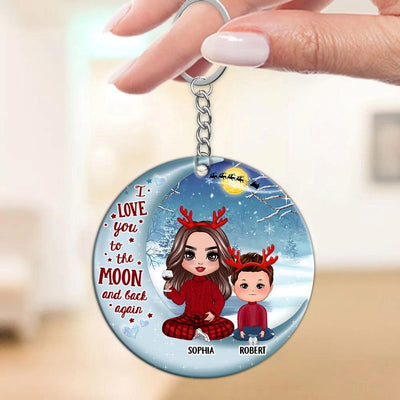 I Love You To The Moon And Back Grandma Personalized Acrylic Keychain, Christmas Gift for Nana, Grandma, Grandmother, Grandparents - AK005PS01 - BMGifts