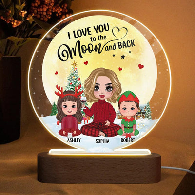 I Love You To The Moon And Back Grandma Personalized Plaque LED Night Ligh, Christmas Gift for Nana, Grandma, Grandmother, Grandparents - LP002PS01 - BMGifts