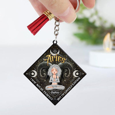 I May Not Be Perfect But I'm Limited Edition Zodiac Personalized Acrylic Keychain, Zodiac Sign Astrology Gifts for Her - AK007PS14 - BMGifts