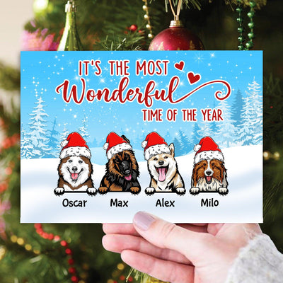 It's The Most Wonderful Time Of The Year Dog Personalized Postcard, Christmas Gift for Dog Lovers, Dog Dad, Dog Mom - PO005PS01 - BMGifts