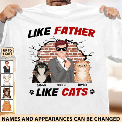 Like Parents Like Cats Cat Personalized Shirt, Personalized Gift for Cat Lovers, Cat Dad, Cat Mom - TSA12PS01 - BMGifts