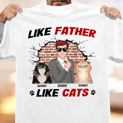 Like Parents Like Cats Cat Personalized Shirt, Personalized Gift for Cat Lovers, Cat Dad, Cat Mom - TSA12PS01 - BMGifts