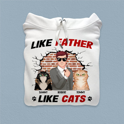 Like Parents Like Cats Cat Personalized Shirt, Personalized Gift for Cat Lovers, Cat Dad, Cat Mom - TSA12PS01 - BMGifts