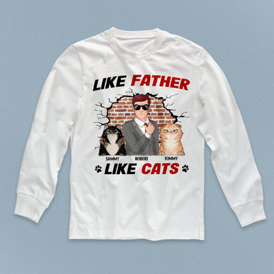 Like Parents Like Cats Cat Personalized Shirt, Personalized Gift for Cat Lovers, Cat Dad, Cat Mom - TSA12PS01 - BMGifts