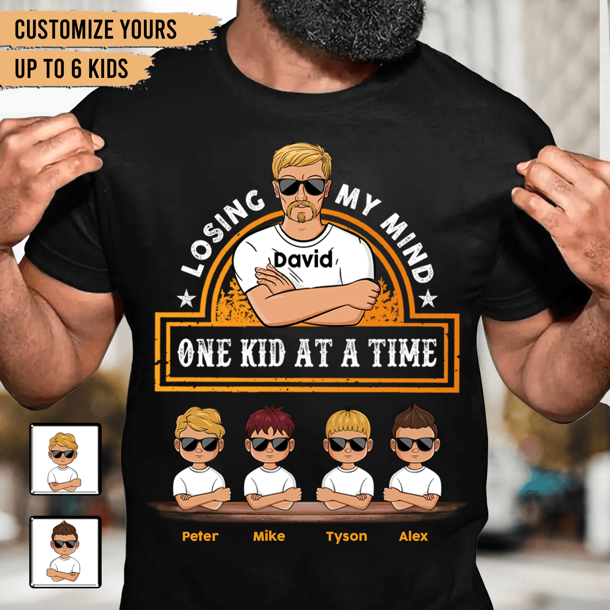 Losing My Mind One Kid At A Time Father Personalized Shirt, Father’s Day Gift for Dad, Papa, Parents, Father, Grandfather - TSA04PS02 - BMGifts