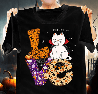 Lovesquare Cat Personalized Shirt, Halloween Gift for Cat Lovers, Cat Mom, Cat Dad - TS177PS14 - BMGifts