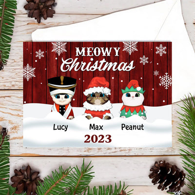 Meowy Christmas Cat Personalized Postcard, Christmas Gift for Cat Lovers, Cat Dad, Cat Mom - PO007PS01 - BMGifts