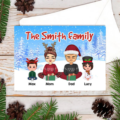 Merry Chistmas Family Personalized Postcard, Christmas Gift for Couples, Husband, Wife, Parents, Lovers - PO008PS02 - BMGifts