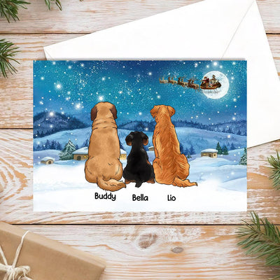 Merry Christmas Dog Personalized Postcard, Christmas Gift for Dog Lovers, Dog Dad, Dog Mom - PO002PS01 - BMGifts