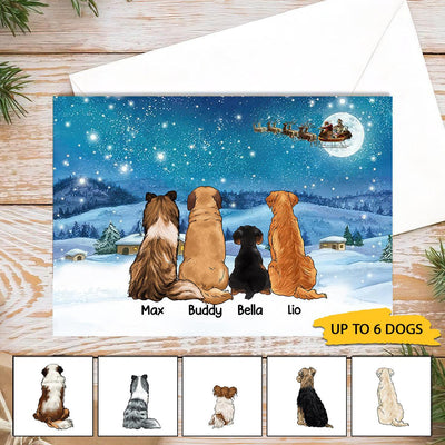 Merry Christmas Dog Personalized Postcard, Christmas Gift for Dog Lovers, Dog Dad, Dog Mom - PO002PS01 - BMGifts