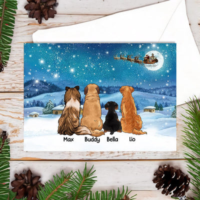 Merry Christmas Dog Personalized Postcard, Christmas Gift for Dog Lovers, Dog Dad, Dog Mom - PO002PS01 - BMGifts
