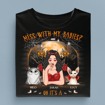 Mess With My Babies Cat Personalized Shirt, Halloween Gift for Cat Lovers, Cat Mom - TSA36PS01 - BMGifts