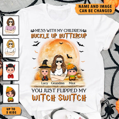 Mess With My Children Grandma Personalized Shirt, Halloween Gift for Nana, Grandma, Grandmother, Grandparents - TSC62PS02 - BMGifts